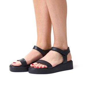 Ancient Greek Sandals Black Salamina 8